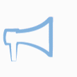 A megaphone icon announcing a message associated with Public Relations